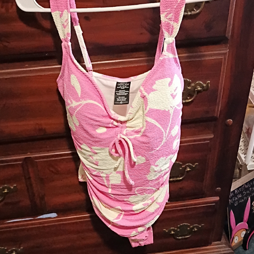 Catalina Pink and Cream Floral One-Piece Swimsuit